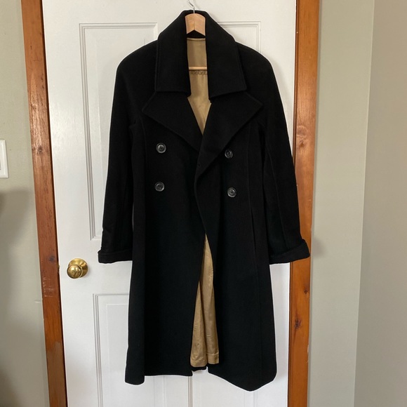YELL cashmere wool blend dress coat black size